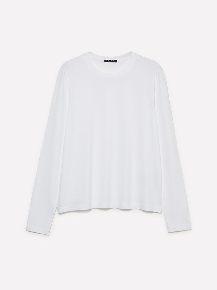 Weißes Langarm-T-Shirt - langärmeliges t-shirt für damen - Weiss | Sisley image number 1